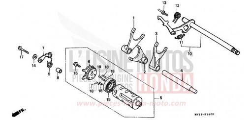 BARILLET DE SELECTION XRV750N de 1992